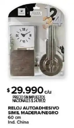 Carrefour Reloj autoadhesivo simil madera/negro oferta