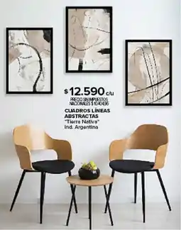 Carrefour Tierra nativa cuadros líneas abstractas oferta