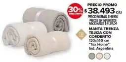 Carrefour Tex home manta trenza tex tejida con corderito oferta