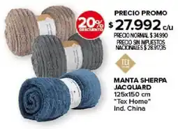 Carrefour Tex home manta sherpa jacquard oferta