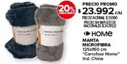 Carrefour Carrefour home manta microfibra oferta