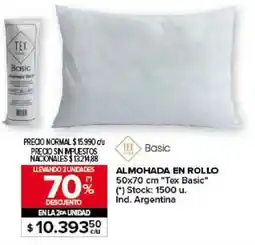 Carrefour Tex basic almohada en rollo oferta