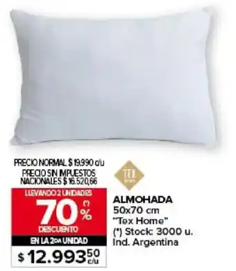 Carrefour Tex home almohada oferta
