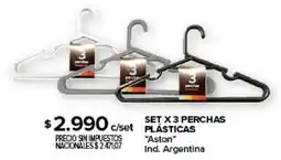 Carrefour Aston set x 3 perchas plásticas oferta