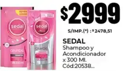 Diarco Sedal shampoo y acondicionador oferta