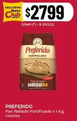 Diarco Preferido pan rallado fortificado oferta
