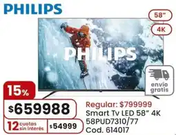Coto Philips smart tv led 58" oferta