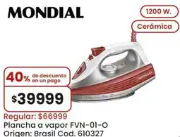 Coto Mondial plancha a vapor FVN-01-0 oferta