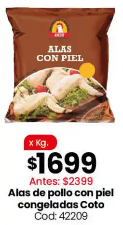 Coto Alas de pollo con piel congeladas coto oferta