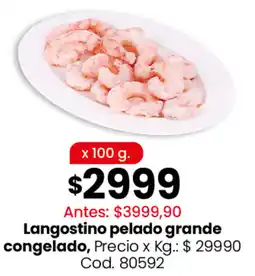 Coto Langostino pelado grande congelado oferta