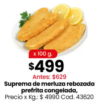 Suprema de merluza rebozada prefrita congelada