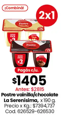 Coto La serenísima postre vainilla/chocolate oferta