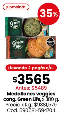 Coto Green life medallones veggies cong. oferta