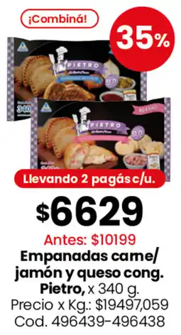 Coto Pietro empanadas came/ jamón y queso cong. oferta