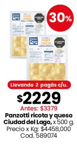 Coto Ciudad del lago panzotti ricota y queso oferta