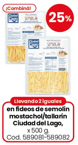 Coto Ciudad del lago en fideos de semolín mostachol/tallarín oferta