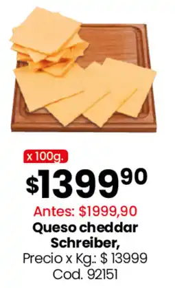Coto Schreiber queso cheddar oferta