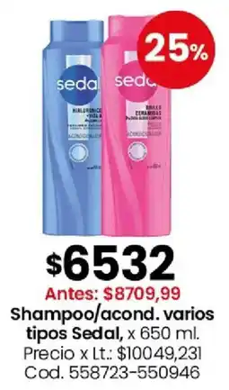 Coto Sedal shampoo/acond. varios tipos oferta