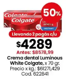Coto Colgate crema dental luminous white oferta