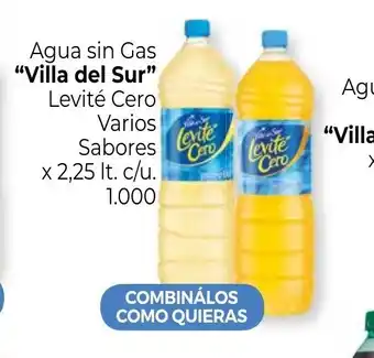 La Anonima Villa del Sur Levité Cero Agua sin Gas varios sabores x 2,25 lt. c/u oferta