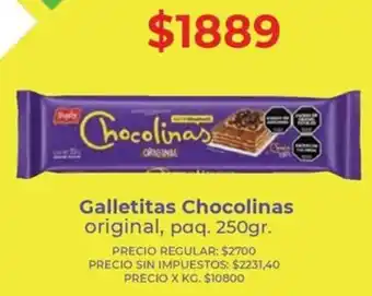 Chocolinas galletitas original, paq.