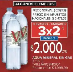 Carrefour Market Villavicencio agua mineral sin gas oferta