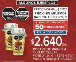 Carrefour Market Serenito postre de vainilla con rocklets pote oferta