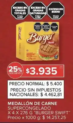 Carrefour Market Burger swift medallón de carne supercongelado oferta