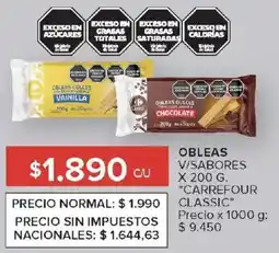 Carrefour Market Carrefour classic obleas v/sabores oferta