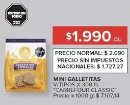Carrefour Market Carrefour classic mini galletitas v/tipos oferta