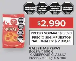 Carrefour Market Carrefour classic galletitas pepas bolsa oferta