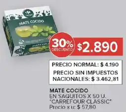 Carrefour Market Carrefour classic mate cocido en saquitos oferta