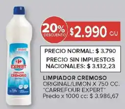 Carrefour Market Carrefour expert limpiador cremoso original/limon oferta