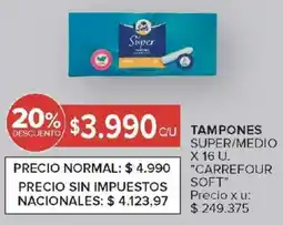 Carrefour Market Carrefour soft tampones super/medio oferta
