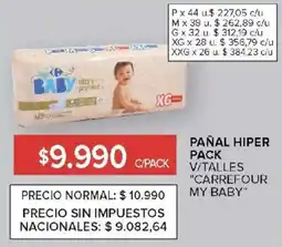 Carrefour Market Carrefour my baby pañal hiper pack v/talles oferta