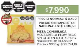 Carrefour Market Carrefour classic pizza congelada mozzarella flow pack sin gluten oferta