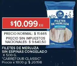 Carrefour Market Carrefour classic filetes de merluza sin espinas congelado oferta