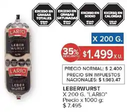 Carrefour Market Lario leberwurst oferta
