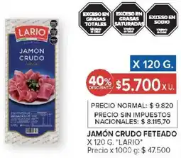 Carrefour Market Lario jamón crudo feteado oferta
