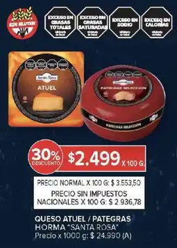 Carrefour Market Santa rosa queso atuel / pategras horma oferta