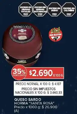 Carrefour Market Santa rosa queso sardo horma oferta