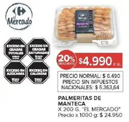 Carrefour Market El mercado palmeritas de manteca oferta