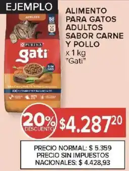 Carrefour Market Gati alimento para gatos adultos sabor carne y pollo oferta