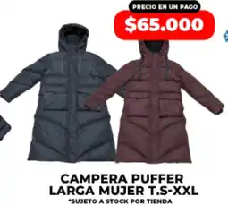 Supermayorista Vital Campera puffer larga mujer oferta
