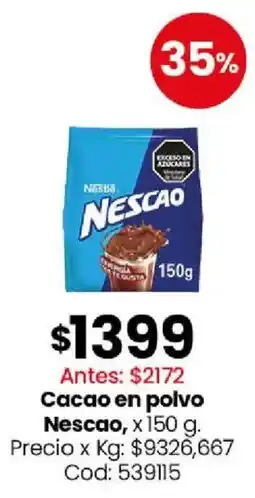 Coto Nescao cacao en polvo oferta