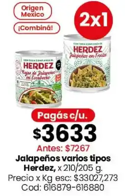 Coto Herdez jalapeños varios tipos oferta