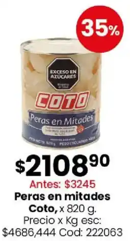 Coto Coto peras en mitades oferta