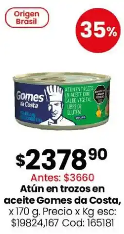 Coto Gomes da costa atún en trozos en aceite oferta