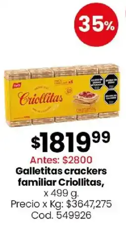 Coto Criollitas galletitas crackers familiar oferta