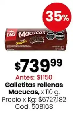 Coto Macucas galletitas rellenas oferta